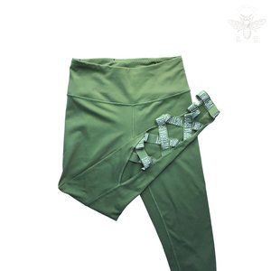 Victoria Secret Sport Knockout Crisscross Cutout Tight, Green Olive, Size Small